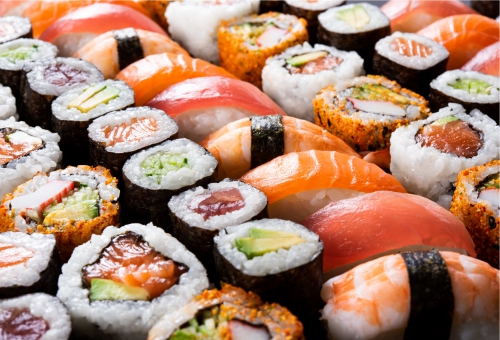 Verschiedene Sushi Arten