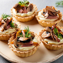 Traubenrezept mit Extra-Kick | Schinken-Tartelette | Handelshof