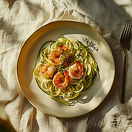 Zoodles mit Garnelen | Rezept | Handelshof