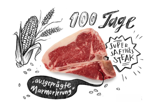 Rohes Stück Grain Fed Fleisch