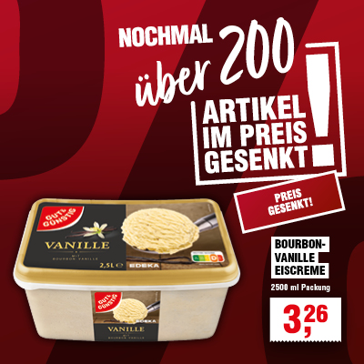 Im Preis gesenkt: Bourbon-Vanille-Eiscreme Im Preis gesenkt: Bourbon-Vanille-Eiscreme