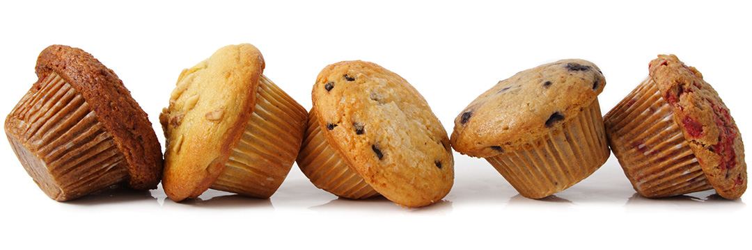 Muffins nebeneinander platziert