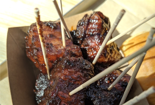 Zubereitetes Pork Belly Burnt Ends