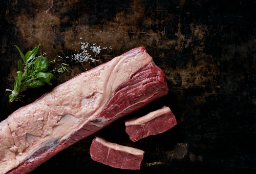Unzubereitetes Stück Roastbeef von Corona del Sur Unzubereitetes Stück Roastbeef von Corona del Sur