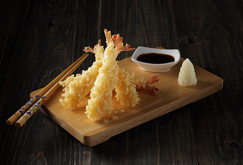 Japanischer Tempura-Teig mit Soya-Sauce