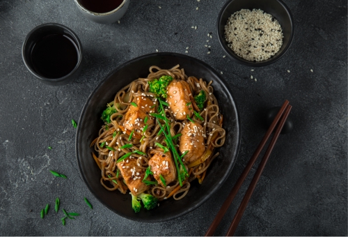 Teriyaki-Hähnchen mit Soba-Nudeln