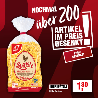 Im Preis gesenkt: Eierspätzle Im Preis gesenkt: Eierspätzle