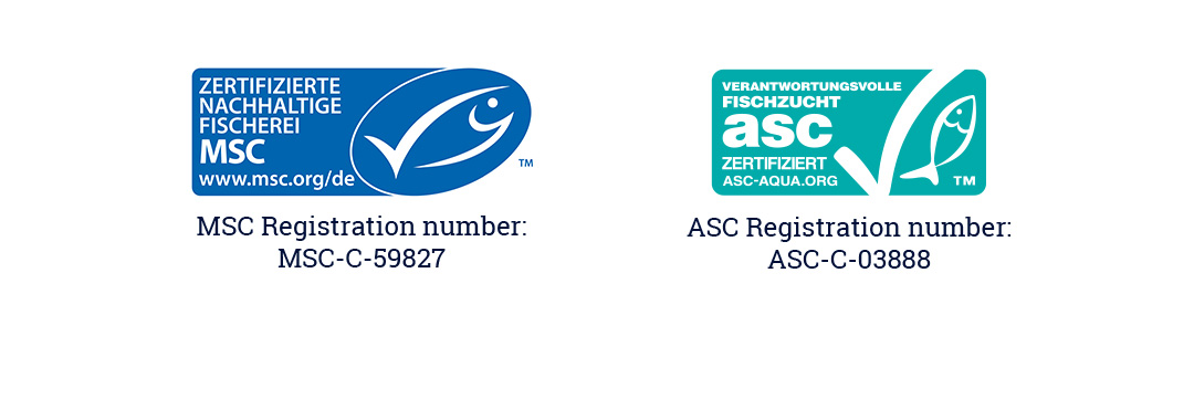 MSC & ASC Siegel und Zertifikatsnummer MSC & ASC Siegel und Zertifikatsnummer