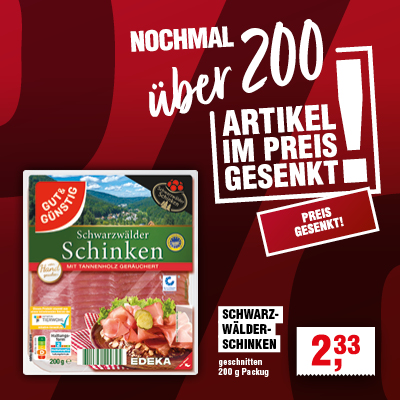 Im Preis gesenkt: Schwarzwälder Schinken Im Preis gesenkt: Schwarzwälder Schinken