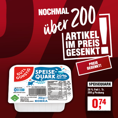 Im Preis gesenkt: Speise-Quark Im Preis gesenkt: Speise-Quark